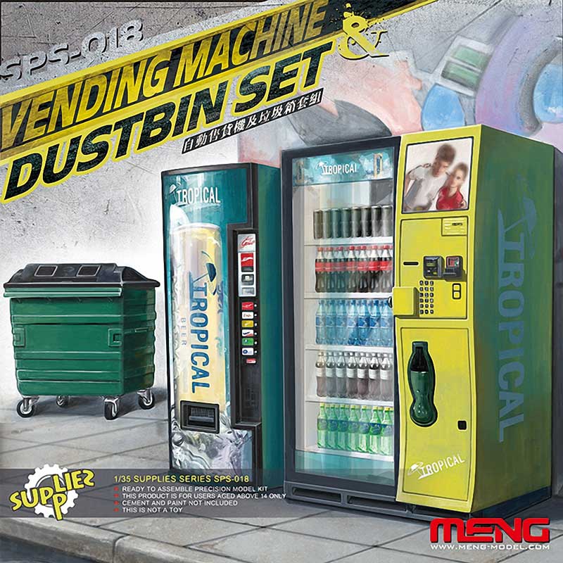 Meng Models SPS-018 Vending Machine & Dumster Set 1:35 Model Kit