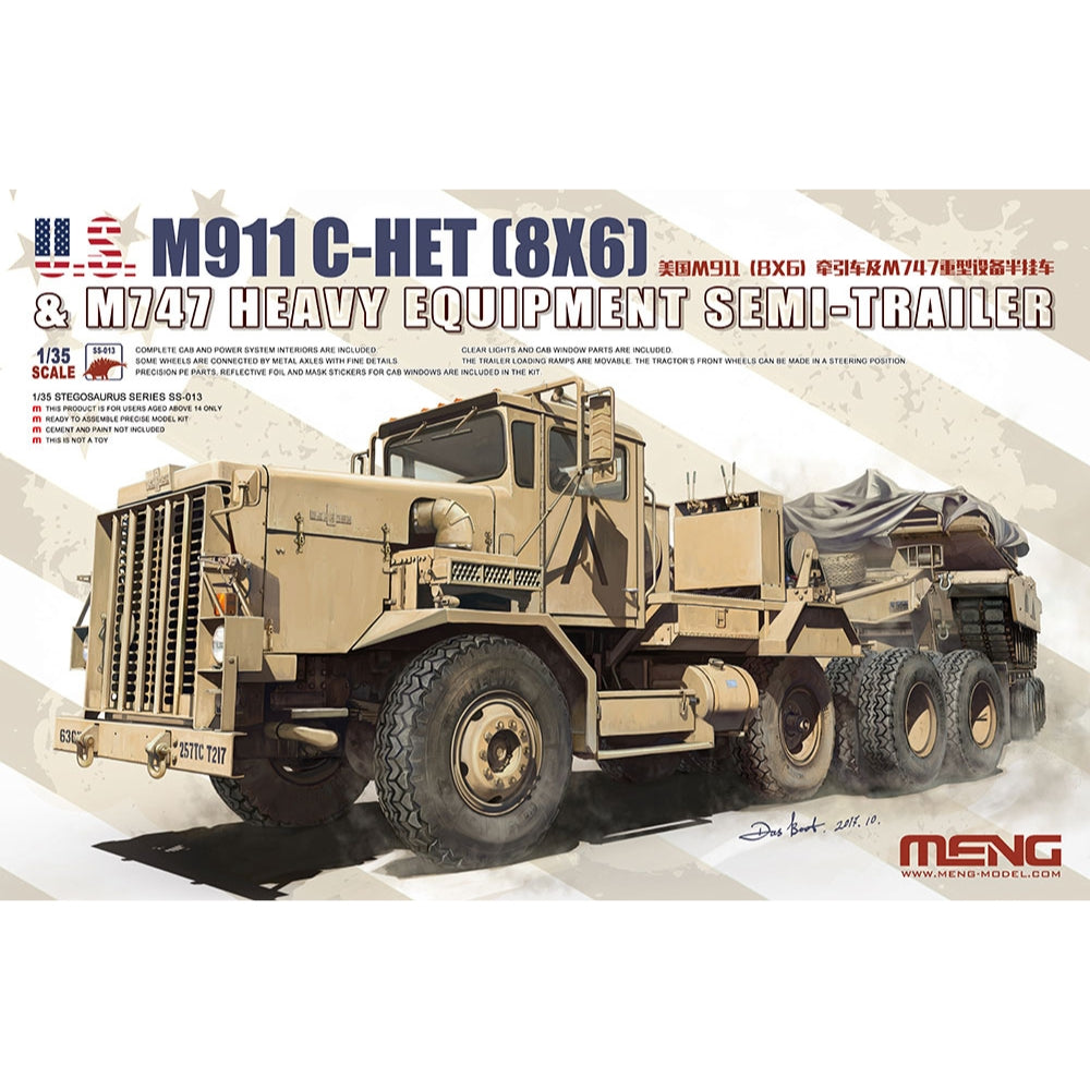 Meng SS-013 US M911 C-HET 8x6 & M747 Heavy Equipment Semi-Trailer 1:35 Model Kit