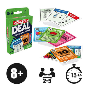 Monopoly Deal Card Game - 2-5 Players, Age 8+ Hasbro