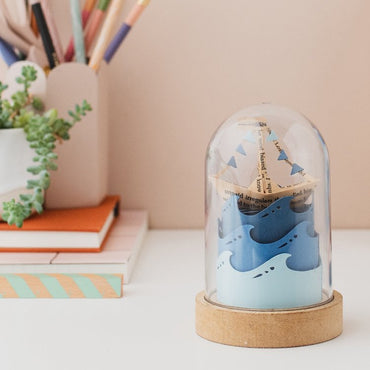 My Papercut Forest Boat on High Seas Nautical Dome Papercutting Kit