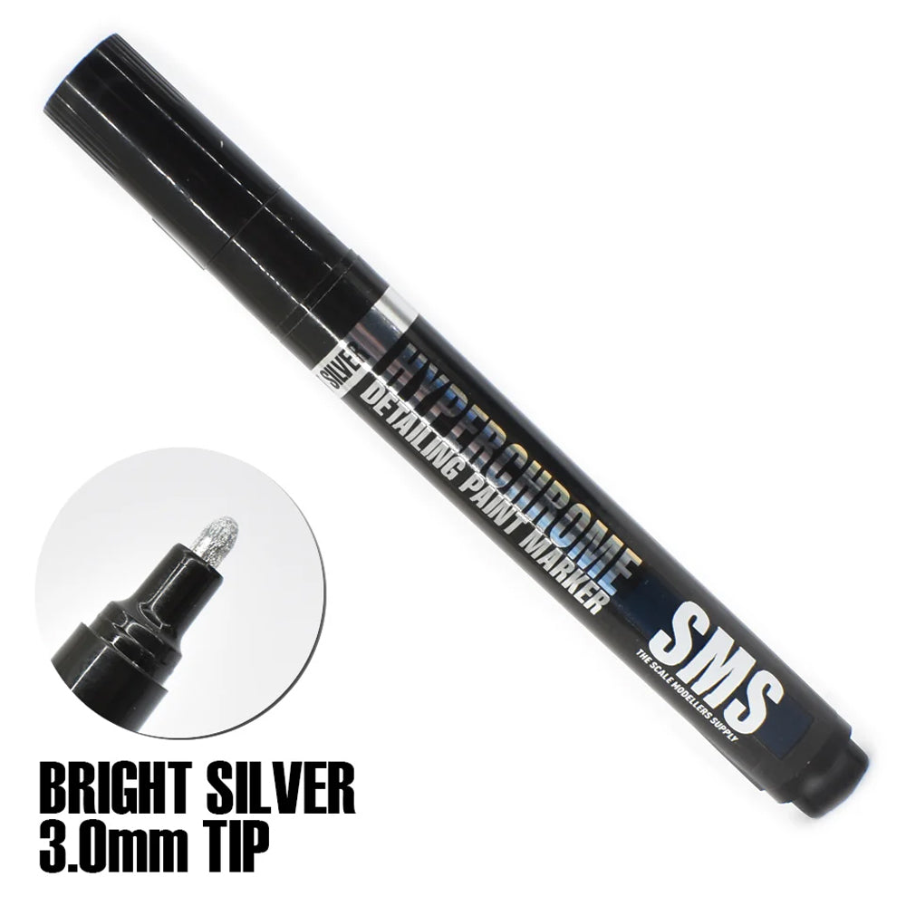 SMS Bright Silver 3.0mm HyperChrome Paint Marker Pen MRK03