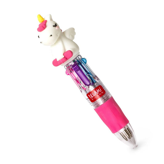 Legami Mini Magic Rainbow: Mini 4-Colour Ballpoint Pen - Unicorn