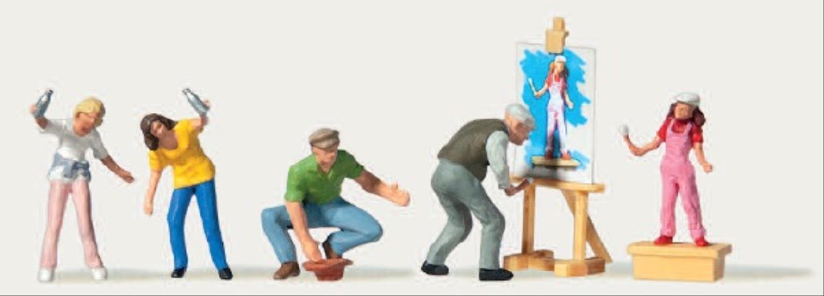 Merten 212576 Street Painters (5) Figure Set HO