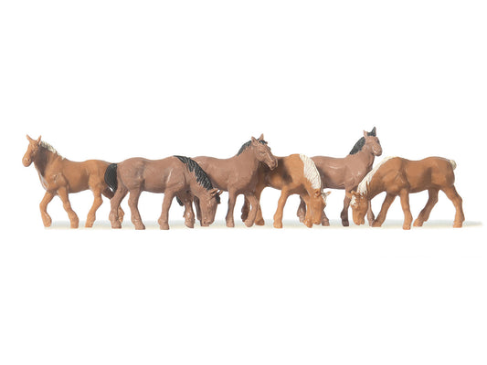 Merten 215018 Horses Brown (6) Figure Set HO