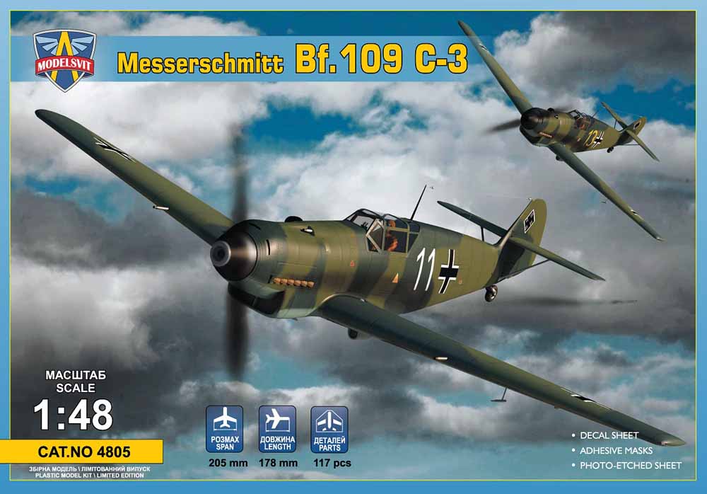 Modelsvit 4805 Messerschmitt Bf-109C-3 1:48 Aircraft Model Kit