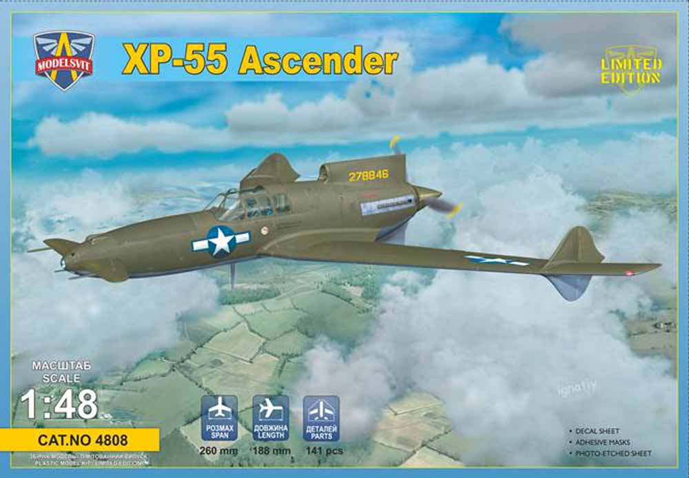 Modelsvit 4808 Curtiss-Wright XP-55 AscenderKit 1:48 Aircraft Model Kit