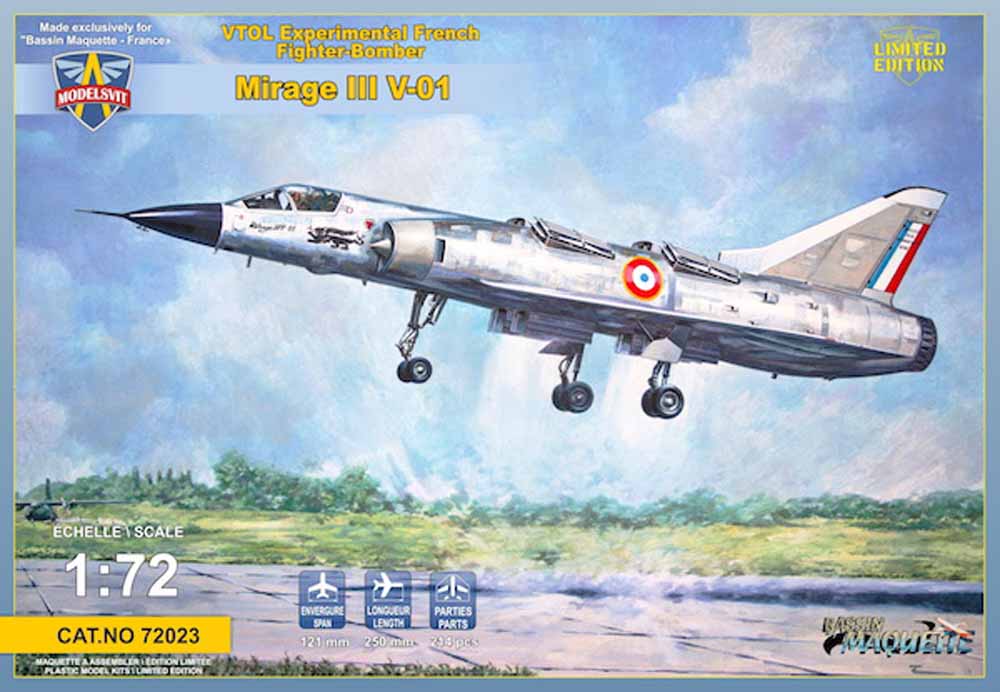 Modelsvit 72023 Dassault Mirage III V-01 French VTOL 1:72 Aircraft Model Kit