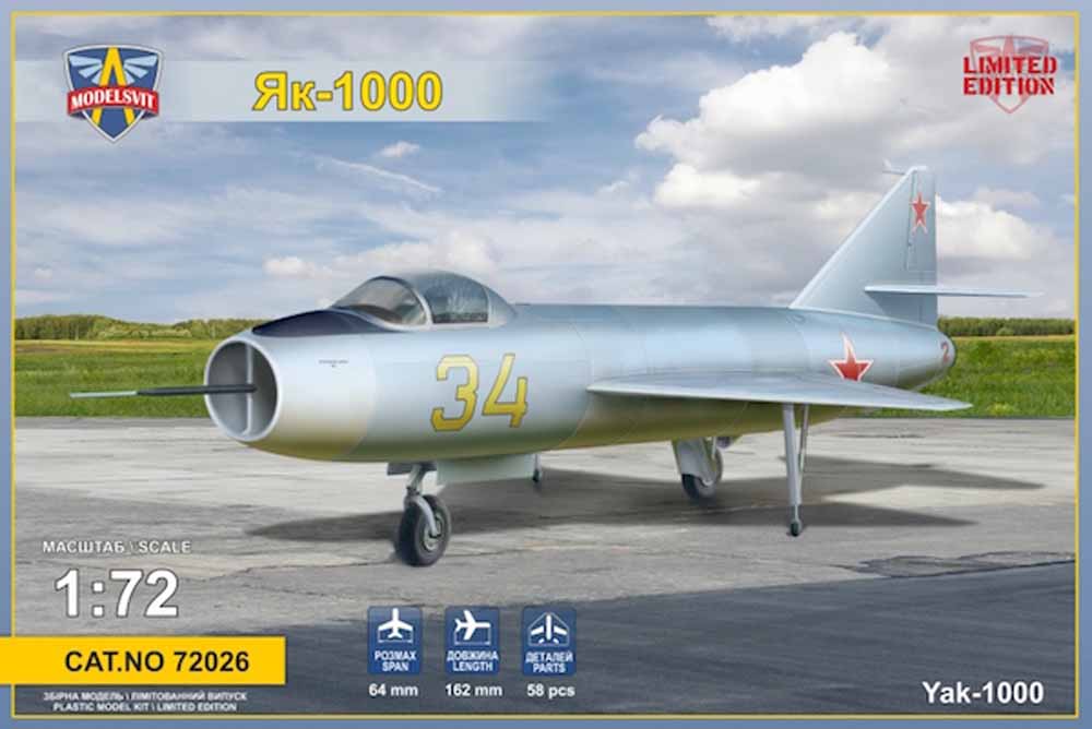 Modelsvit 72026 Yakovlev Yak-1000 1:72 Aircraft Model Kit