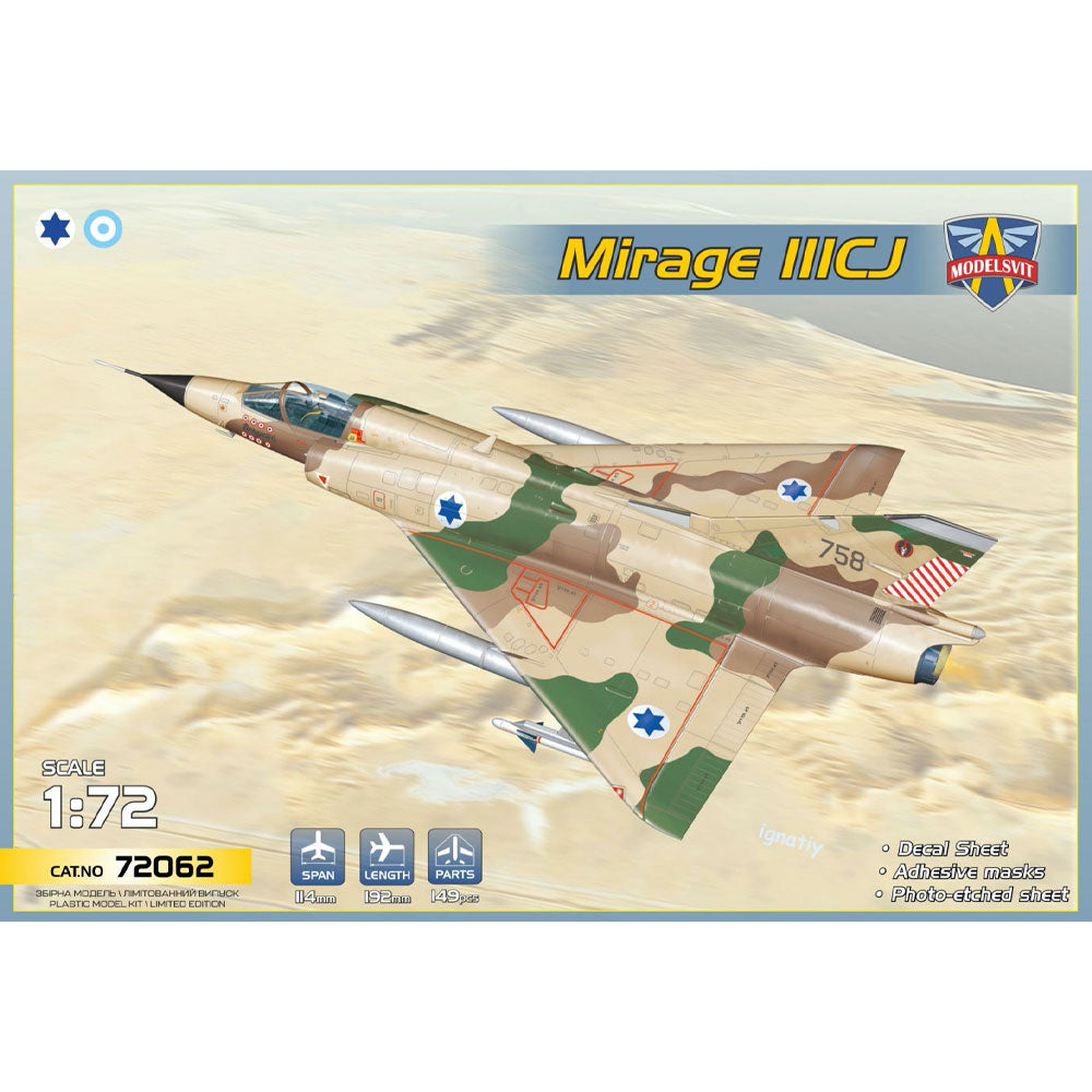 ModelSvit 72062 Dassault Mirage IIICJ 1:72 Plastic Model Aircraft Kit
