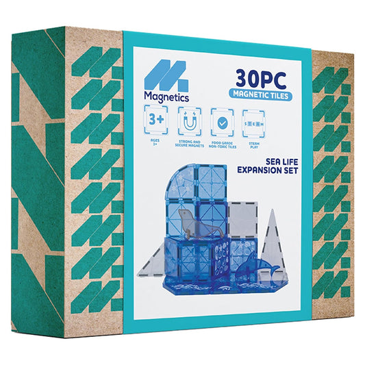 Magnetics 30pc Sea Life Magnetic Tile Building Expansion Set Toy Age 3+