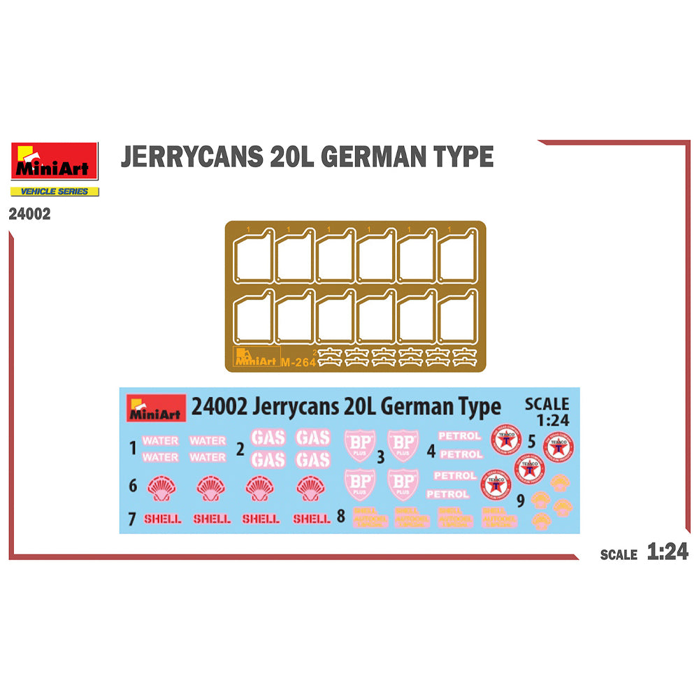 Miniart 24002 Jerrycans 20L German Type 1:24 Model Kit