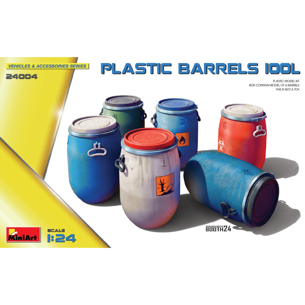 Miniart 24004 Plastic Barrels 100L 1:24 Model Kit