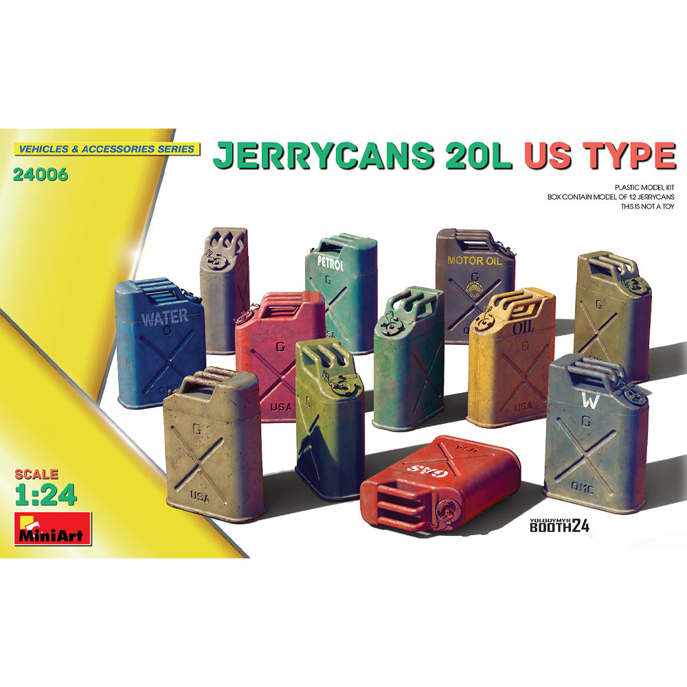 Miniart 24006 Jerrycans 20L US Type 1:24 Model Kit