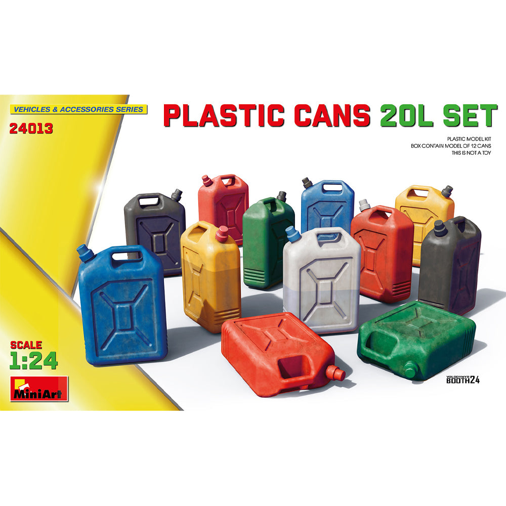 Miniart 24013 Plastic Oil/Fuel Cans 20L Set x12 1:24 Model Kit