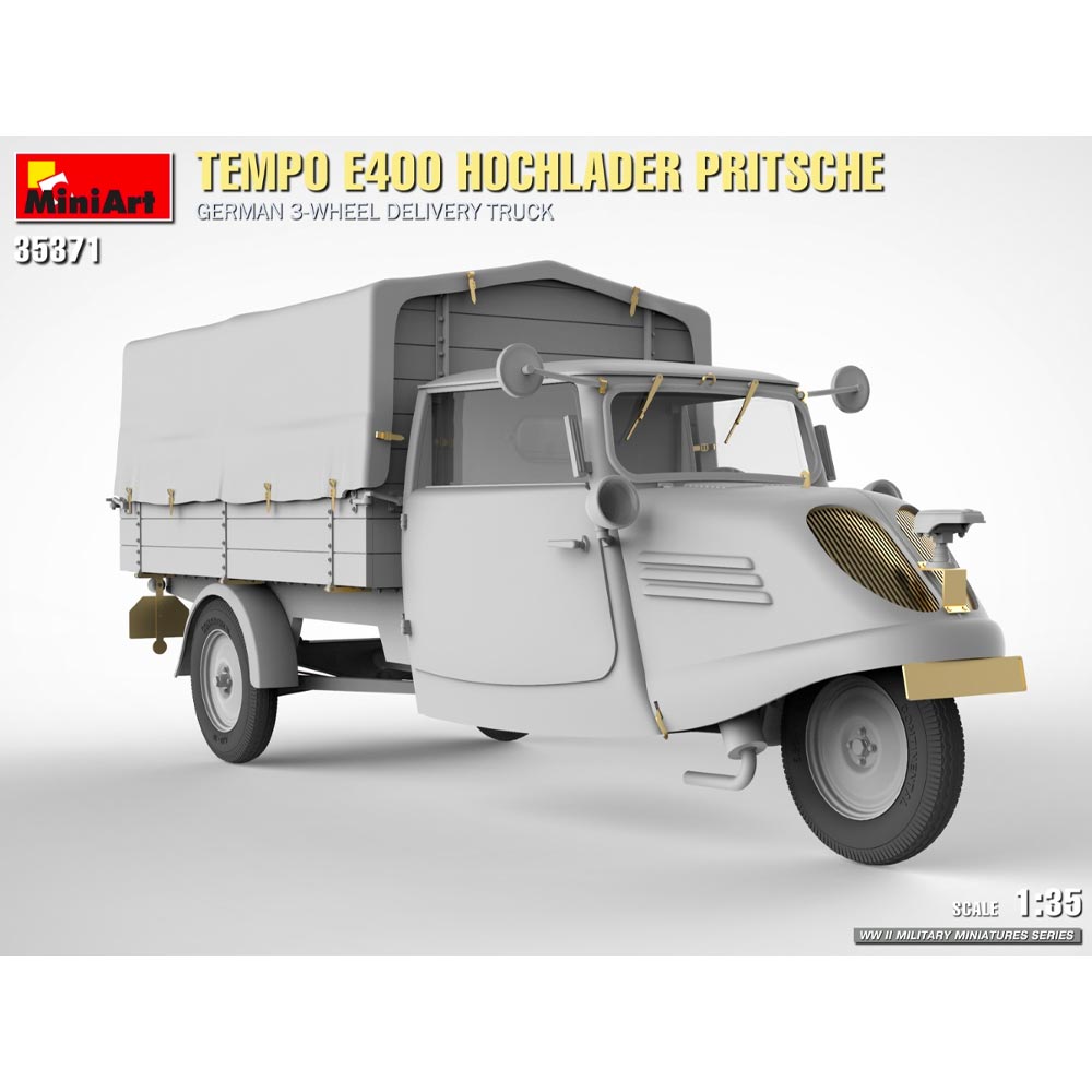 Miniart 35371 Tempo E400 Hochlader Pritsche German 3-Wheel Truck 1:35 Model Kit