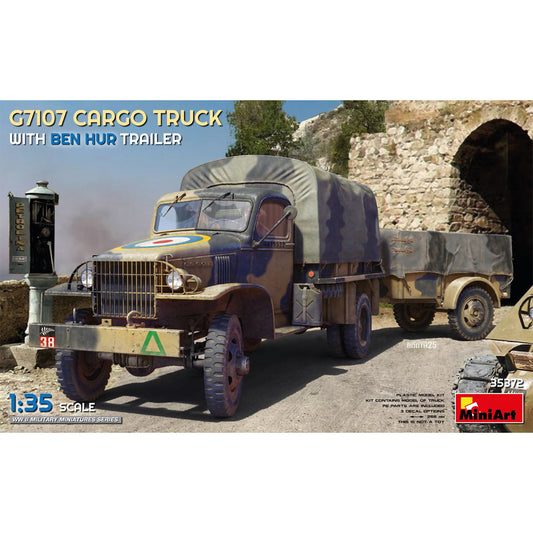 Miniart 35372 G7107 Cargo Truck w/Ben Hur Trailer 1:35 Model Kit