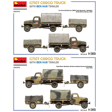 Miniart 35372 G7107 Cargo Truck w/Ben Hur Trailer 1:35 Model Kit