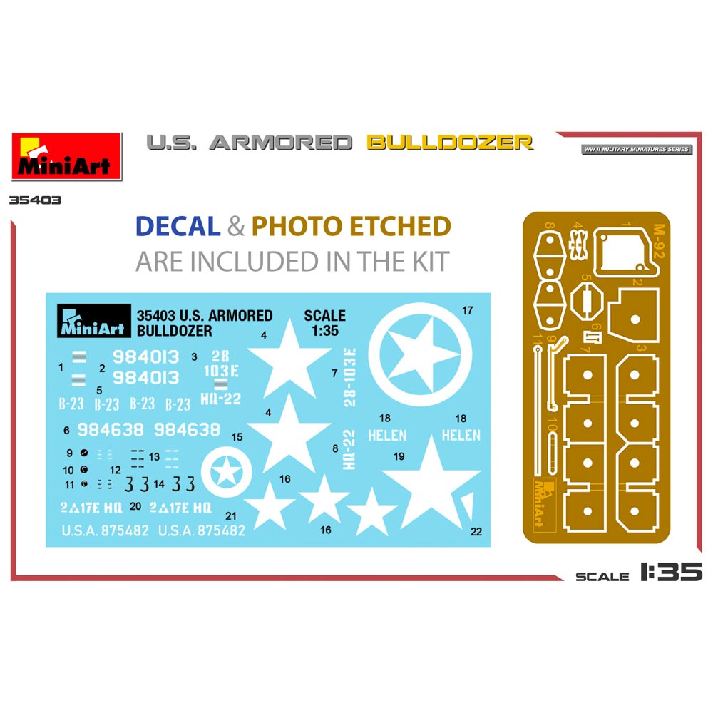 Miniart 35403 US Armoured Bulldozer 1:35 Model Kit