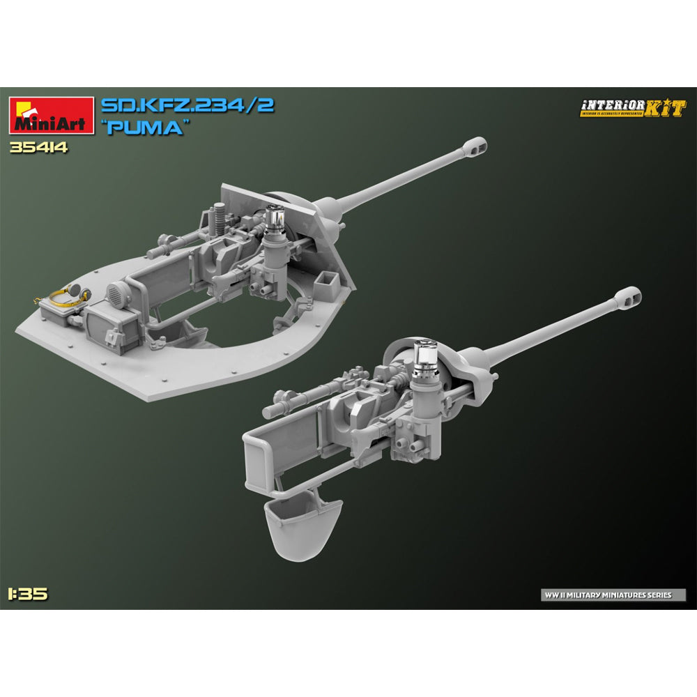 Miniart 35414 Sd.Kfz.234/2 Puma w/Full Interior 1:35 Model Kit