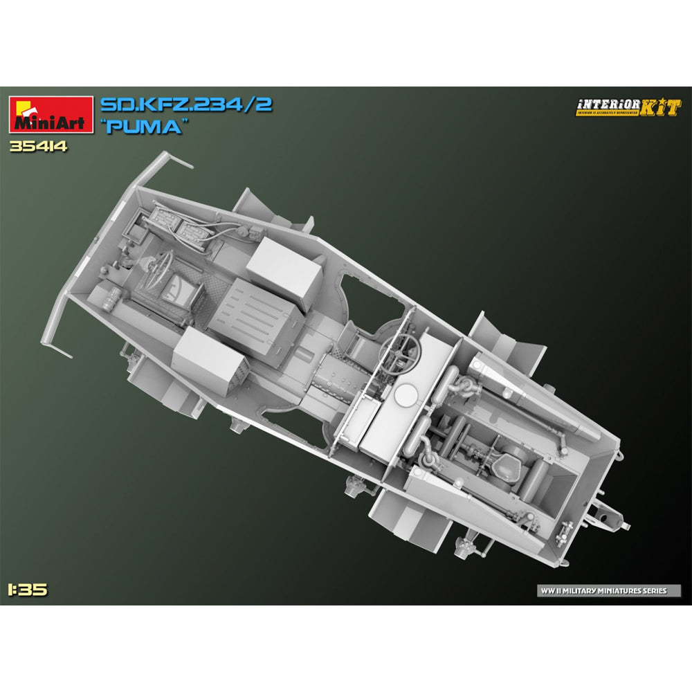 Miniart 35414 Sd.Kfz.234/2 Puma w/Full Interior 1:35 Model Kit