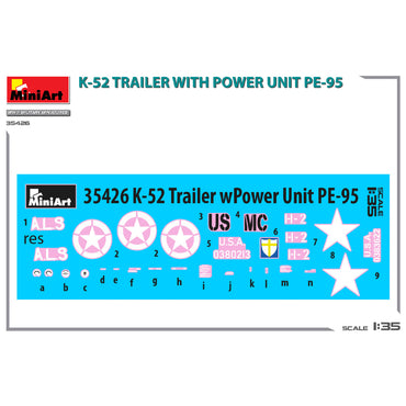 MiniArt 35426 K-52 Trailer w/Power Unit PE-95 1:35 Model Kit