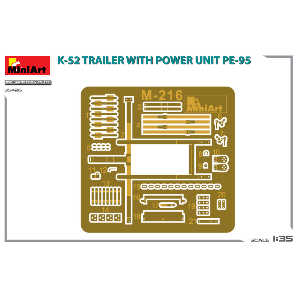 MiniArt 35426 K-52 Trailer w/Power Unit PE-95 1:35 Model Kit