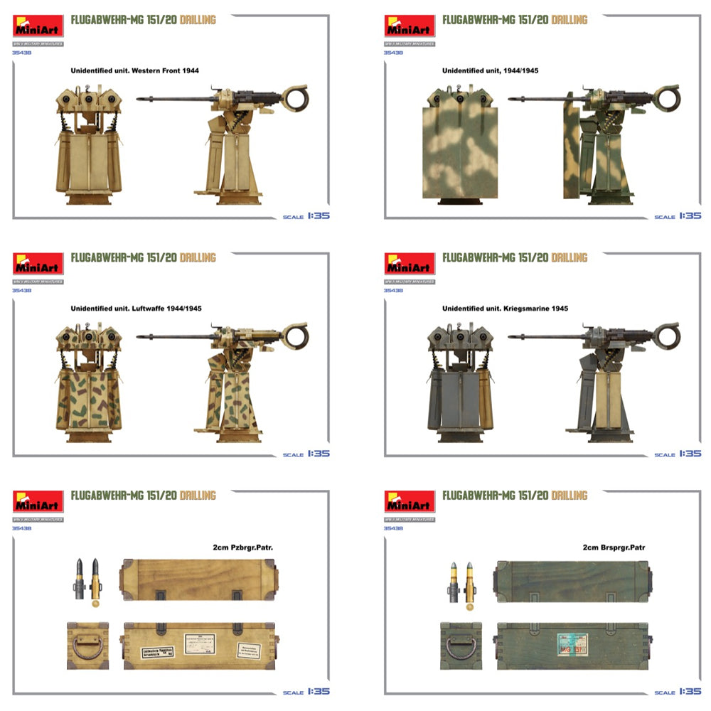 Miniart 35438 Flugabwehr-MG 151/20 Drilling 1:35 Model Kit