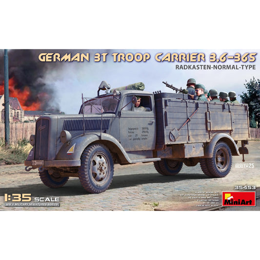 Miniart 35453 German 3T Troop Carrier 3.6-36S Radkasten (Normal) 1:35 Model Kit
