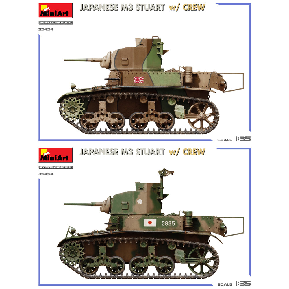 Miniart 35454 Japanese M3 Stuart w/Crew 1:35 Model Kit