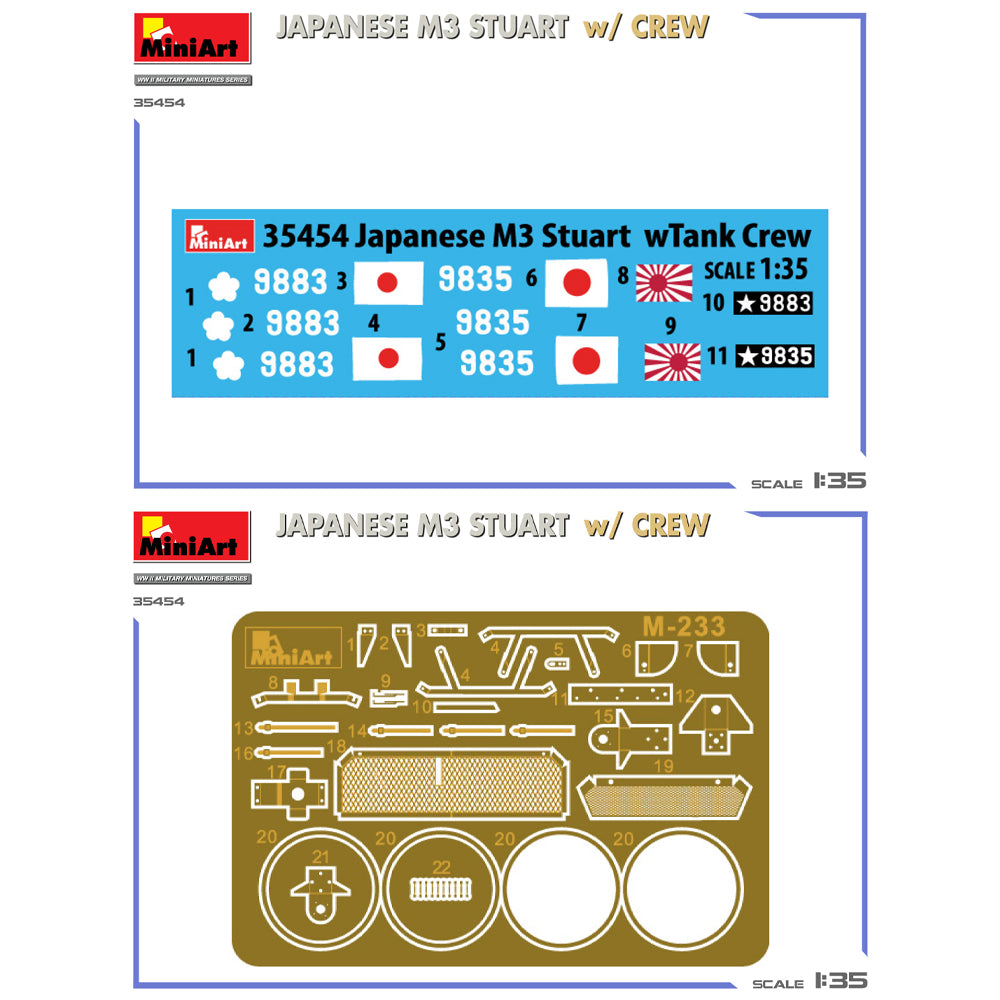 Miniart 35454 Japanese M3 Stuart w/Crew 1:35 Model Kit