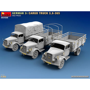 Miniart 35456 German 3t Cargo Truck 3.6-36S Mid. Prod. 1:35 Model Kit