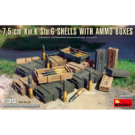 Miniart 35457 7.5cm Kw.K Stu.G Shells w/Ammo Boxes 1:35 Diorama Model Kit