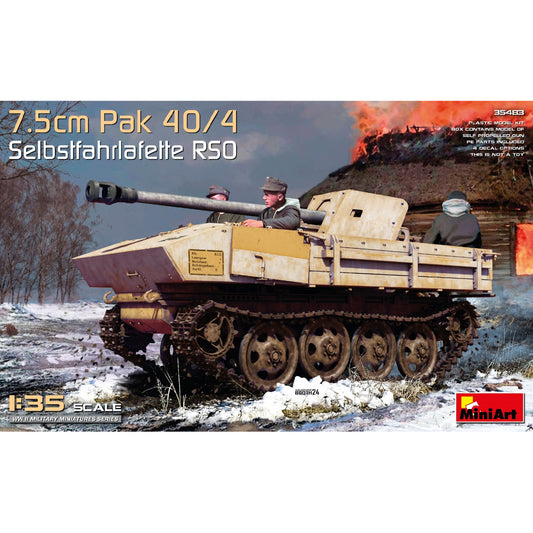Miniart 35483 7.5cm Pak 40/4 Selbstfahrlafette RSO 1:35 Model Kit