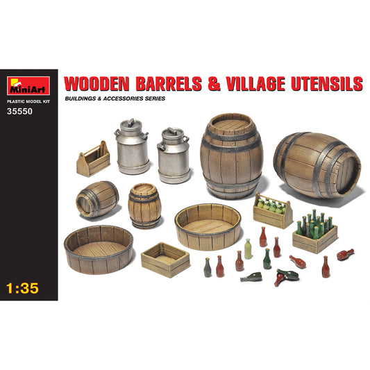 Miniart 35550 Wooden Barrels & Village Utensils 1:35 Model Kit