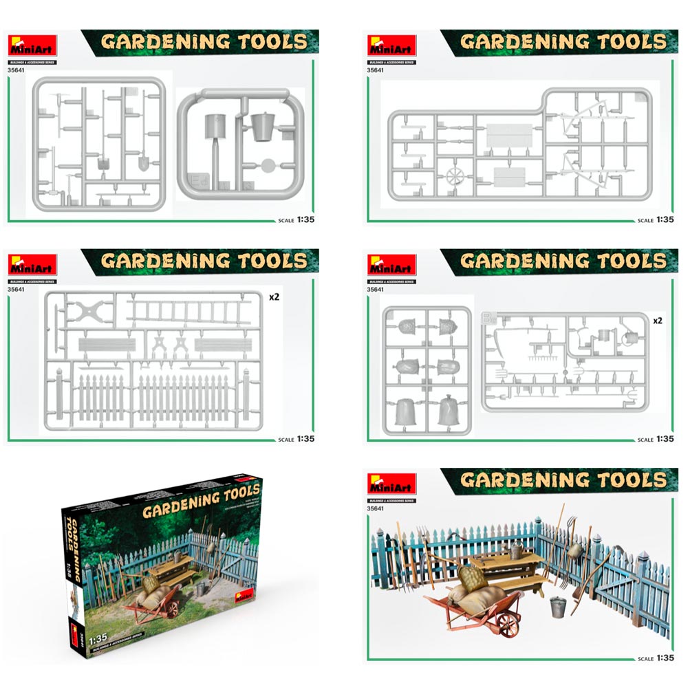 Miniart 35641 Gardening Tools 1:35 Plastic Diorama Model Kit