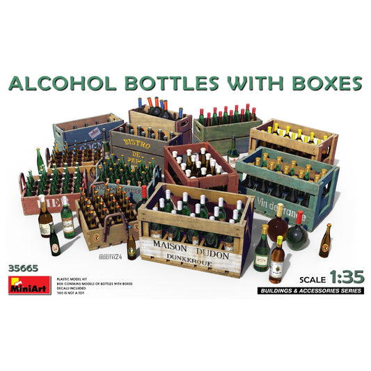 Miniart 35665 Alcohol Bottles with Boxes/Crates 1:35 Model Kit