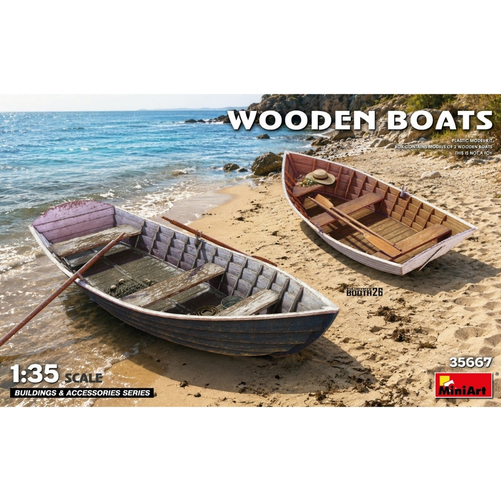 Miniart 35667 Wooden Boats 2 Kits in 1 1:35 Model Kit
