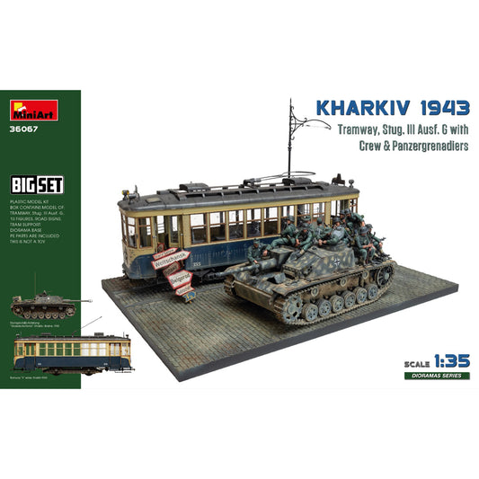 Miniart 36067 Kharkiv 1943 Tramway w/Stug.III 1:35 Model Kit