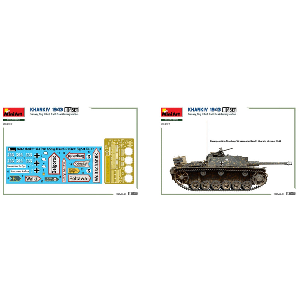 Miniart 36067 Kharkiv 1943 Tramway w/Stug.III 1:35 Model Kit
