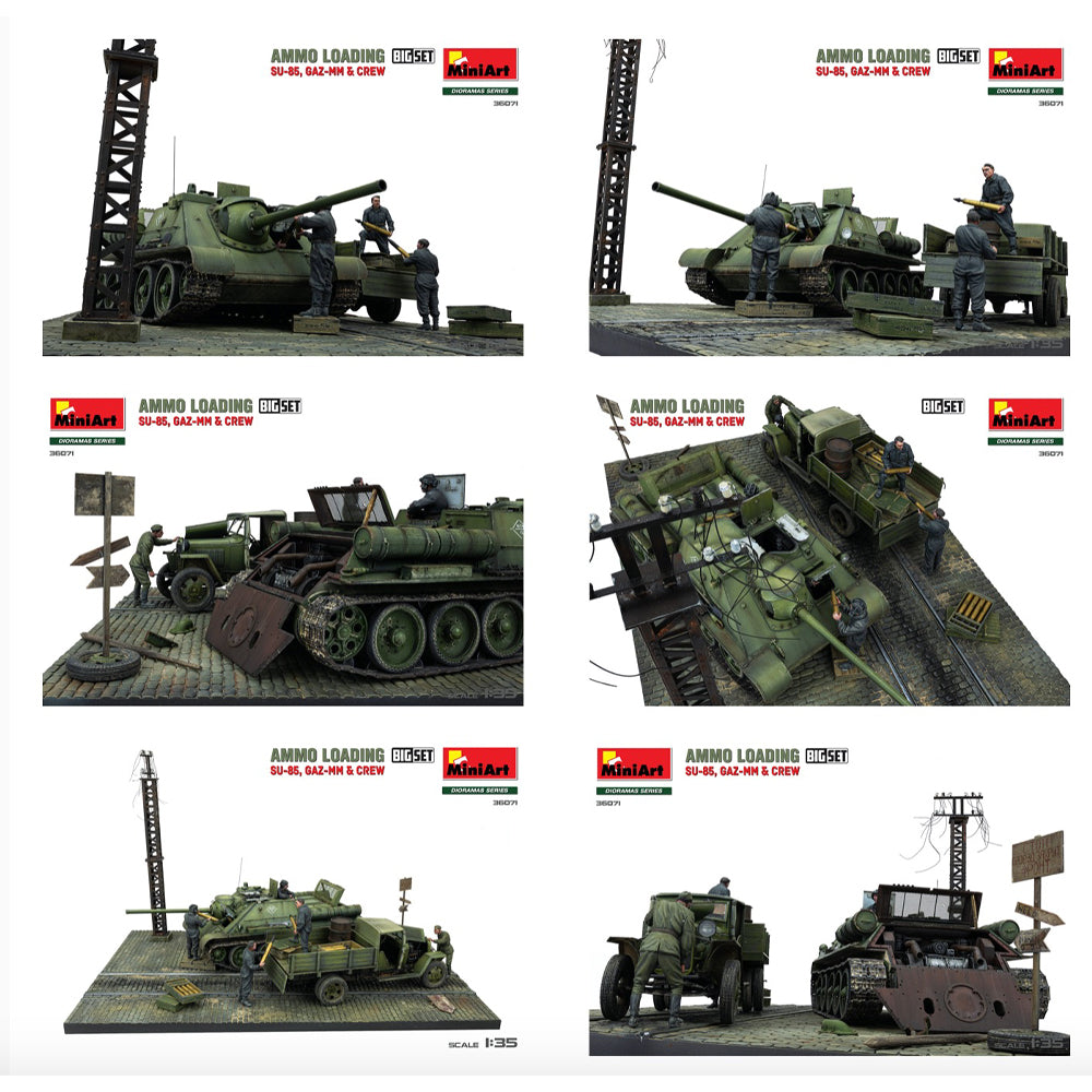 Miniart 36071 Ammo Loading SU-85, GAZ-MM & Crew 1:35 Diorama Model Kit