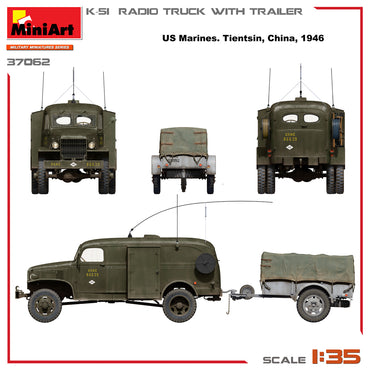 Miniart 37062 K-51 Radio Truck w/Trailer 1:35 Model Kit