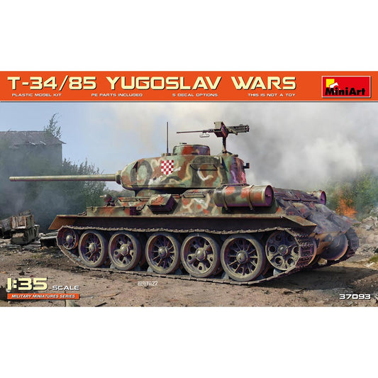 Miniart 37093 T-34/85 Yugoslav Wars Tank 1:35 Plastic Model Kit