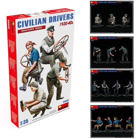 Miniart 38050 Civilian Drivers Miniature Series 1930-40s WWII 1:35 Model Kit