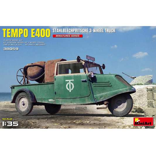 Miniart 38059 Tempo E400 Stahlblechpritsche 3-Wheel Truck 1:35 Model Kit