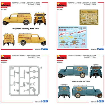 Miniart 38066 Tempo A400 Lieferwagen Bakery Van 1:35 Model Kit