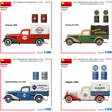 Miniart 38069 Liefer Pritschenwagen Typ 170 Oil Delivery Car 1:35 Model Kit