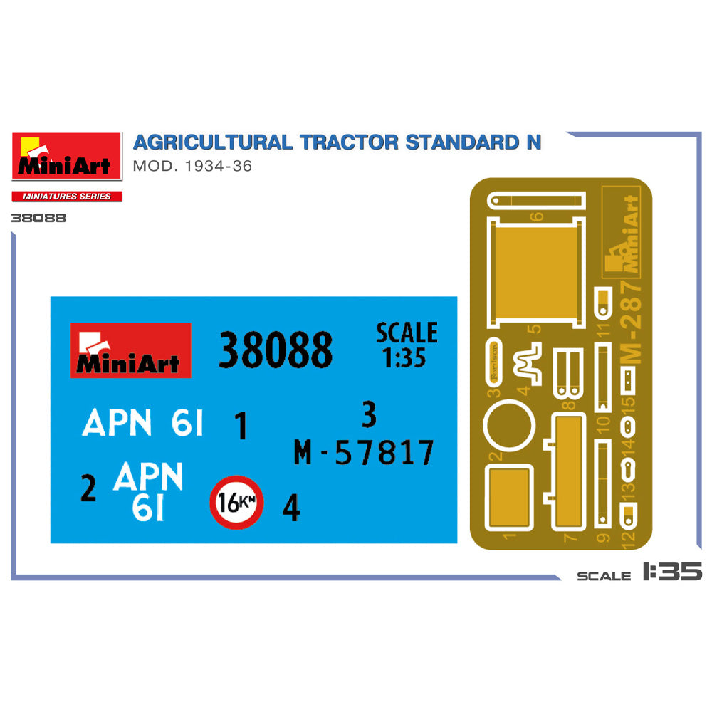 Miniart 38088 Agricultural Tractor Standard N Mod. 1934-36 1:35 Model Kit