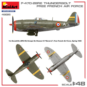 Miniart 48015 P-47D-28RE Thunderbolt Free French Air Force 1:48 Model Kit