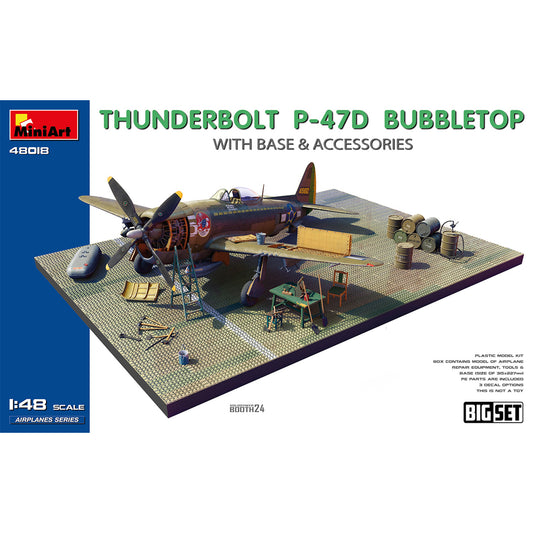 Miniart 48018 Republic Thunderbolt P-47D Bubbletop w/Diorama 1:48 Model Kit