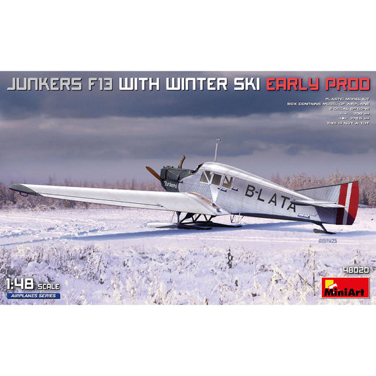 Miniart 48020 Junkers F13 w/Winter Ski Early Prod. 1:48 Model Kit